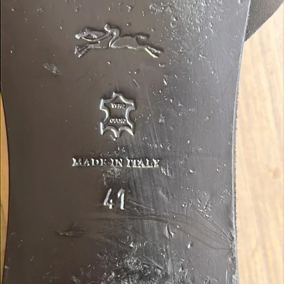 🆕 Longchamp Drawcord Leather and Suede Sandal in Black. Size 41 - Picture 7 of 7